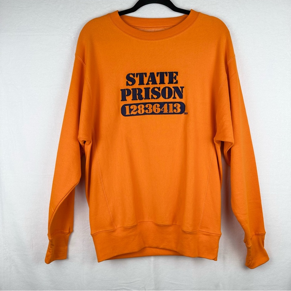 Vintage Steve & Barry’s Orange State Prison Sweatshirt, Crewneck, Men Small, NWT